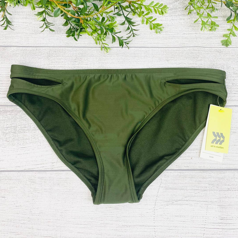 NEW ALL IN MOTION Hunter Green Bikini Bottom Medium0